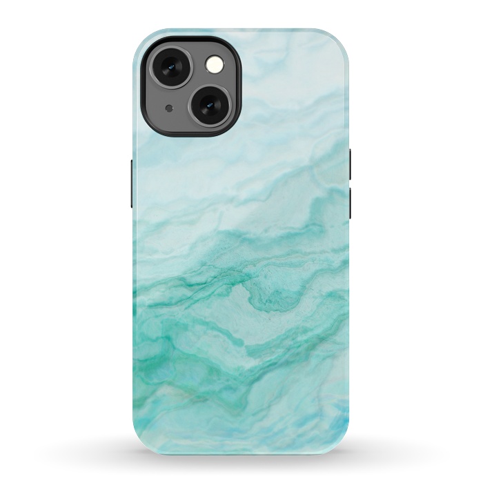 iPhone 13 StrongFit Teal and Turquoise Marble Ink by  Utart