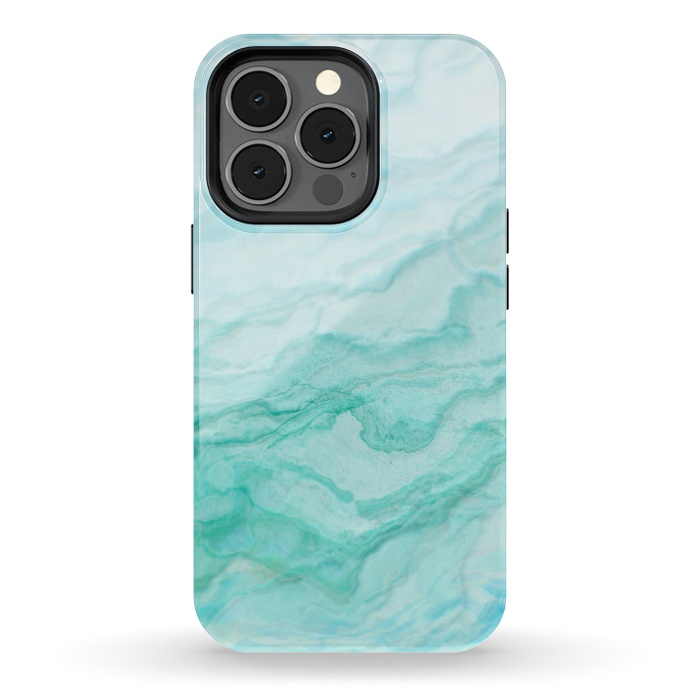 iPhone 13 pro StrongFit Teal and Turquoise Marble Ink by  Utart