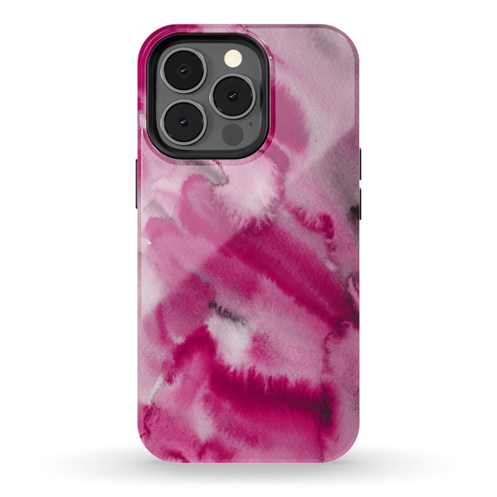 iPhone 13 pro StrongFit Pink and Grey Ink Marble Texture  by  Utart