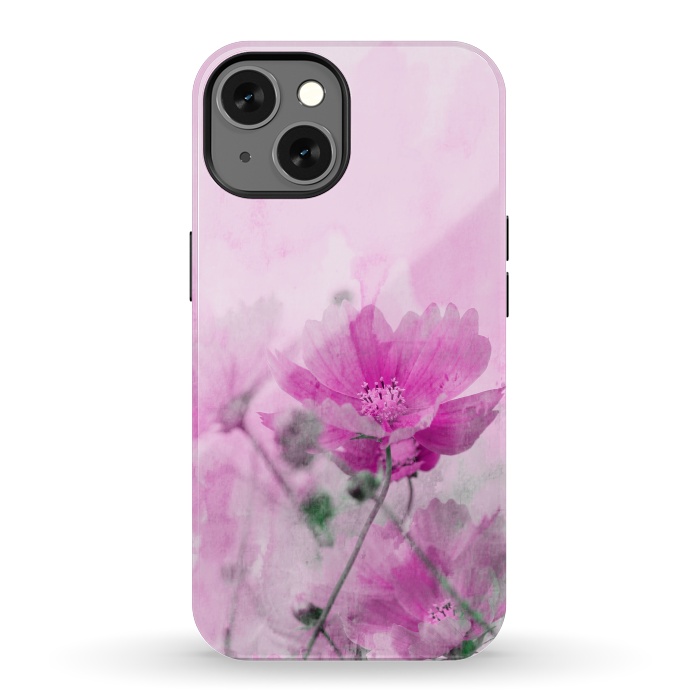 iPhone 13 StrongFit Pink Cosmea Watercolor Art by Andrea Haase