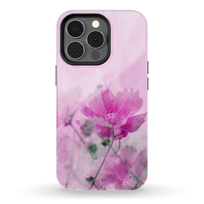 iPhone 13 pro StrongFit Pink Cosmea Watercolor Art by Andrea Haase