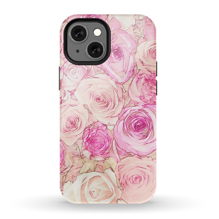 iPhone 13 mini StrongFit Pastel Rose Pattern by Andrea Haase