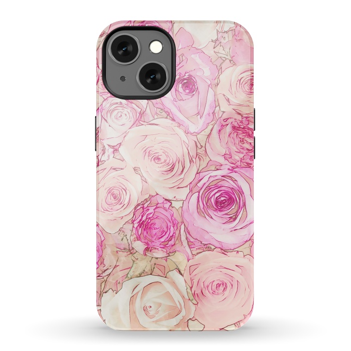 iPhone 13 StrongFit Pastel Rose Pattern by Andrea Haase