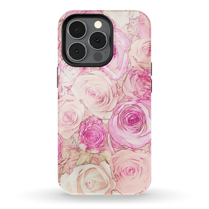 iPhone 13 pro StrongFit Pastel Rose Pattern by Andrea Haase