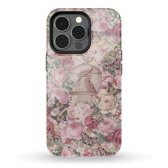 iPhone 13 pro StrongFit Nostalgic Flowers With Birdcage by Andrea Haase