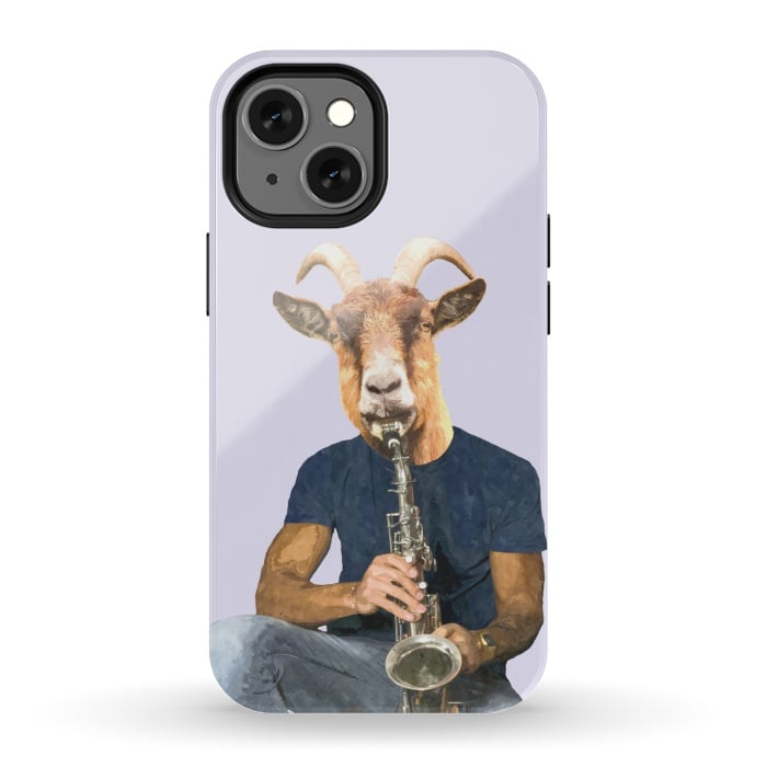 iPhone 13 mini StrongFit Goat Musician Illustration by Alemi