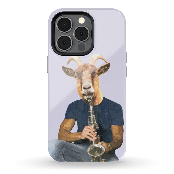 iPhone 13 pro StrongFit Goat Musician Illustration by Alemi