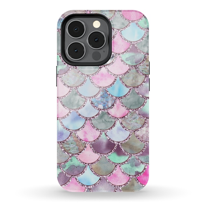 iPhone 13 pro StrongFit Pastel Multicolor Mermaid Scales by  Utart