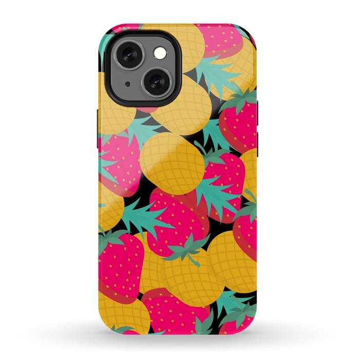 iPhone 13 mini StrongFit pineapples and strawberry by MALLIKA