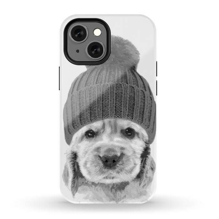 iPhone 13 mini StrongFit Black and White Cocker Spaniel by Alemi