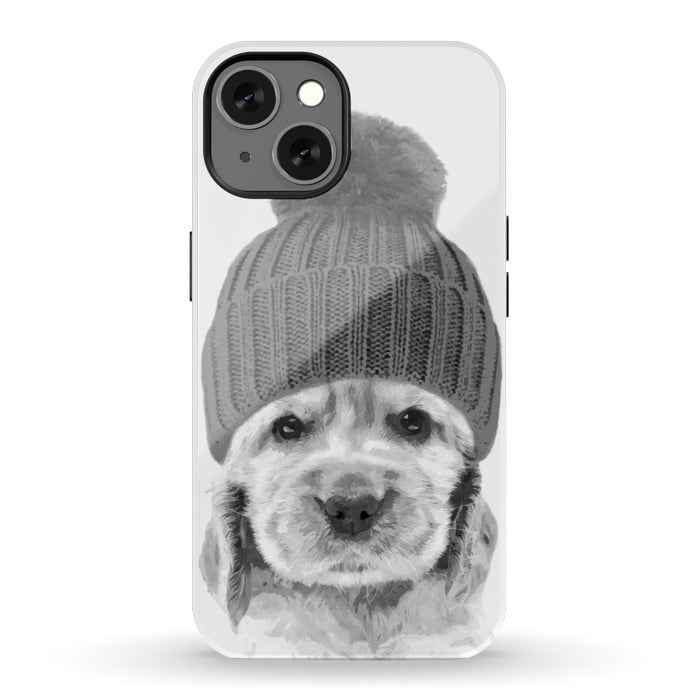 iPhone 13 StrongFit Black and White Cocker Spaniel by Alemi