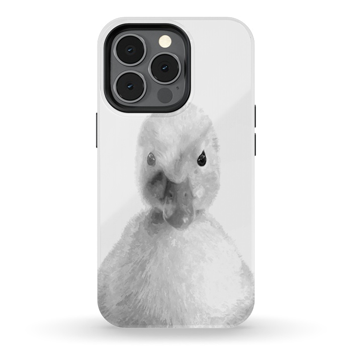 iPhone 13 pro StrongFit Black and White Duckling by Alemi