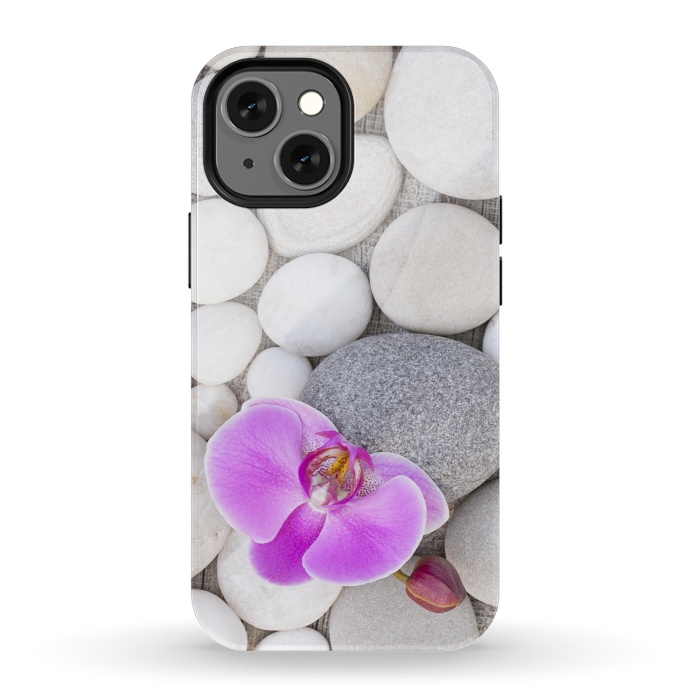 iPhone 13 mini StrongFit Zen Style Orchid On Pebble by Andrea Haase