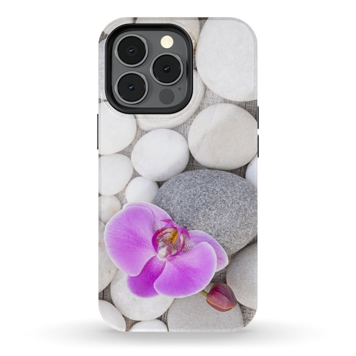 iPhone 13 pro StrongFit Zen Style Orchid On Pebble by Andrea Haase