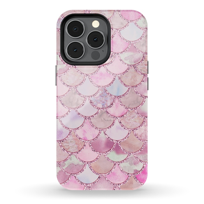 iPhone 13 pro StrongFit Pretty pink and pastel Mermaid Scales  by  Utart
