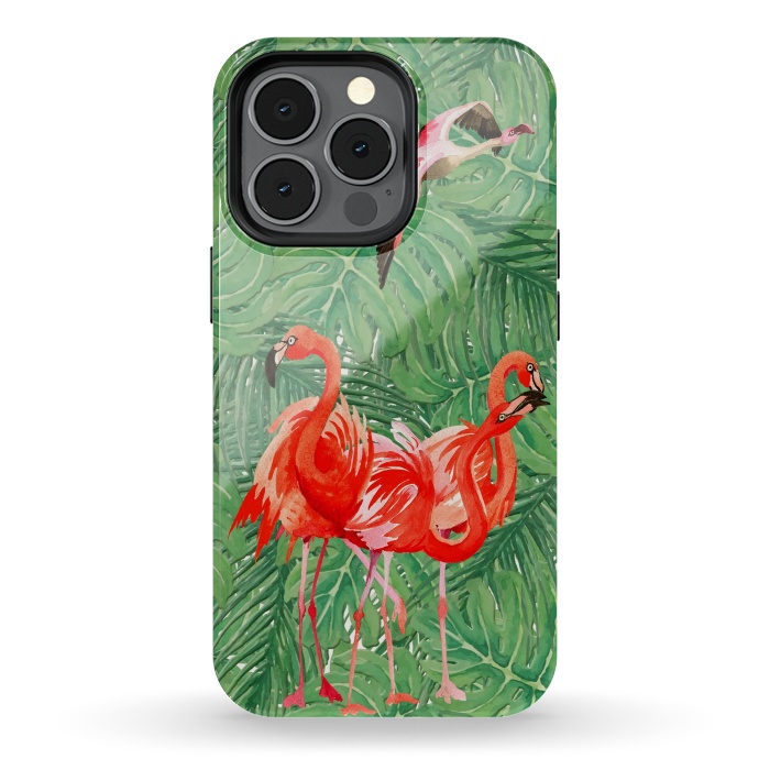 iPhone 13 pro StrongFit Flamingo Jungle  by  Utart