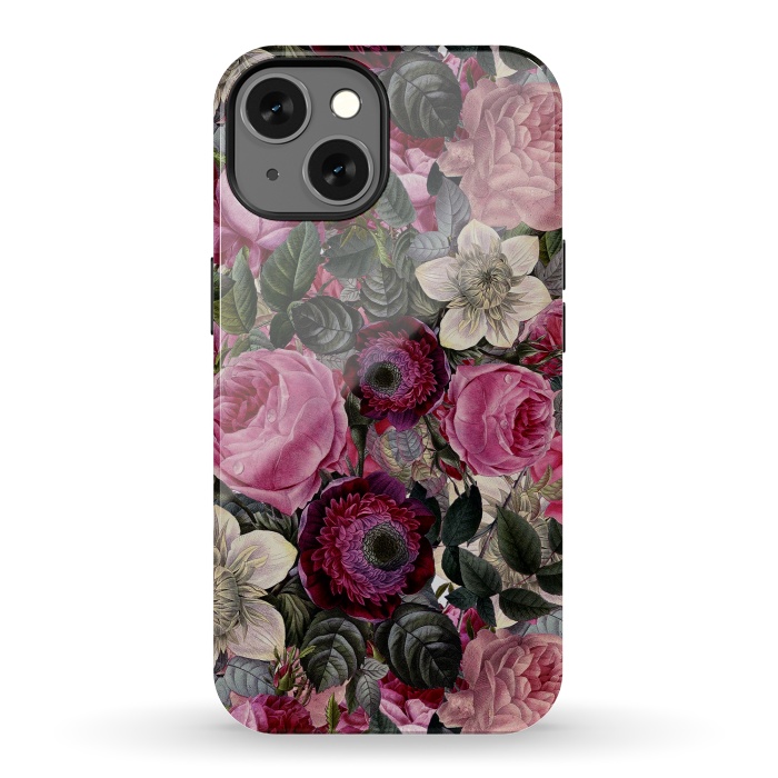 iPhone 13 StrongFit Purple and Pink Retro Flower Roses Pattern by  Utart