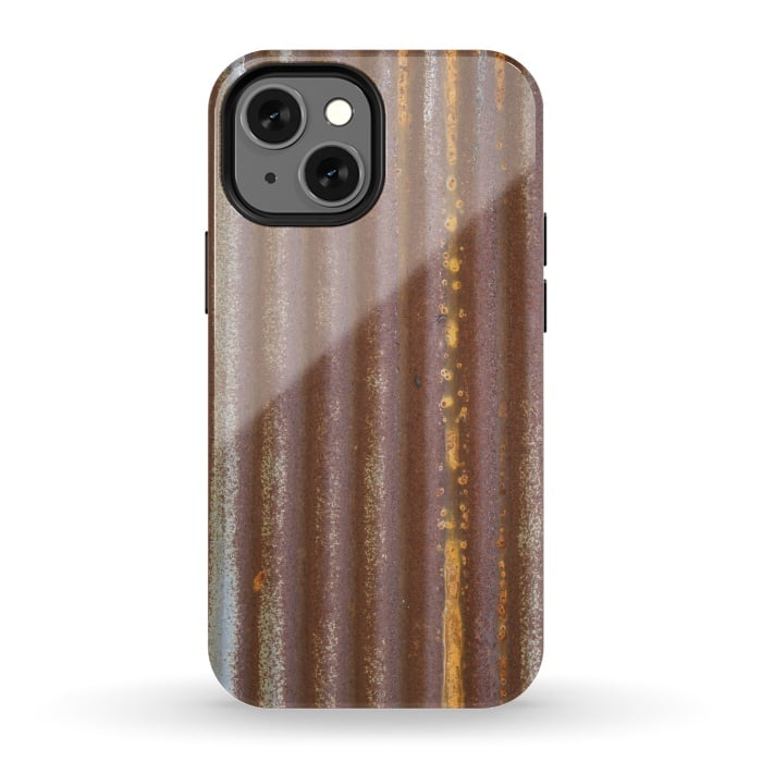 iPhone 13 mini StrongFit Old Rusty Corrugated Sheet 2 by Andrea Haase