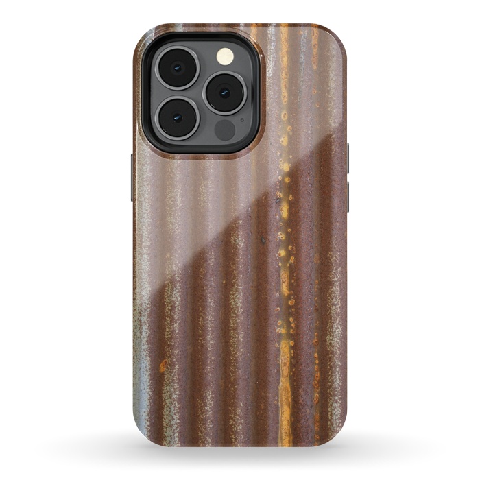 iPhone 13 pro StrongFit Old Rusty Corrugated Sheet 2 by Andrea Haase