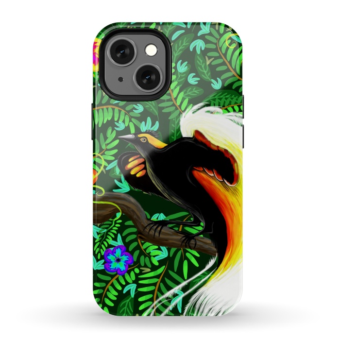 iPhone 13 mini StrongFit Paradise Bird Fire Feathers   by BluedarkArt