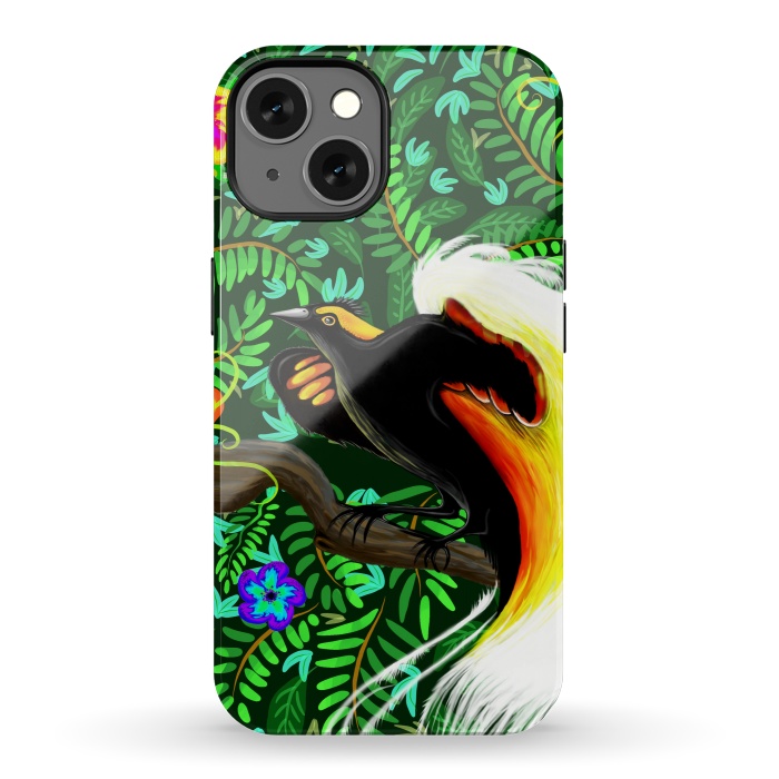 iPhone 13 StrongFit Paradise Bird Fire Feathers   by BluedarkArt