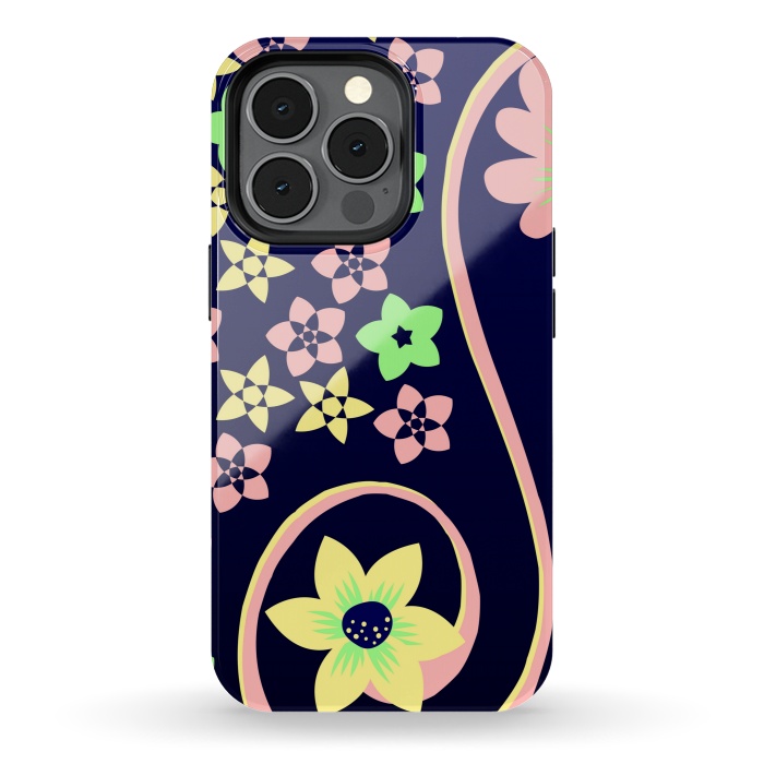 iPhone 13 pro StrongFit yellow flower pattern by MALLIKA