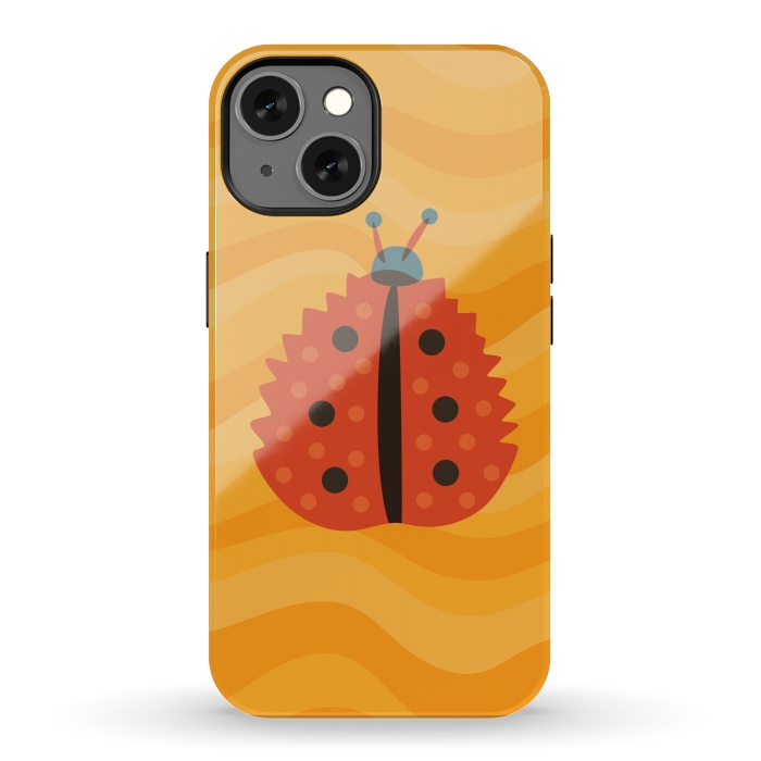 iPhone 13 StrongFit Orange Ladybug With Autumn Leaf Disguise by Boriana Giormova