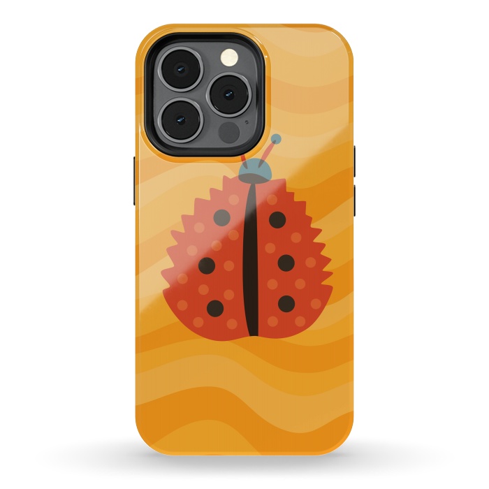 iPhone 13 pro StrongFit Orange Ladybug With Autumn Leaf Disguise by Boriana Giormova