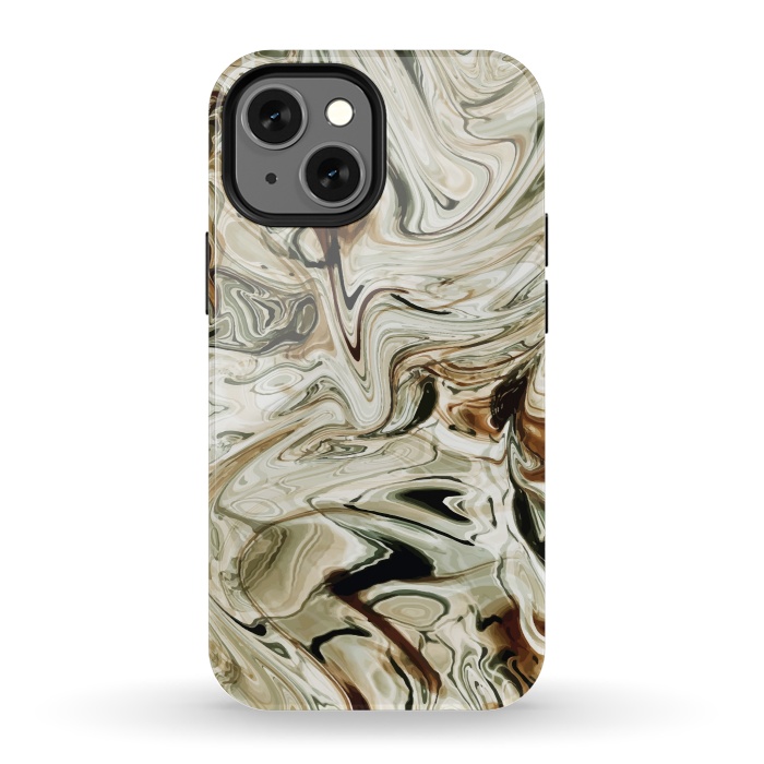iPhone 13 mini StrongFit Brown Marble by Creativeaxle