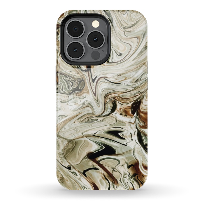 iPhone 13 pro StrongFit Brown Marble by Creativeaxle
