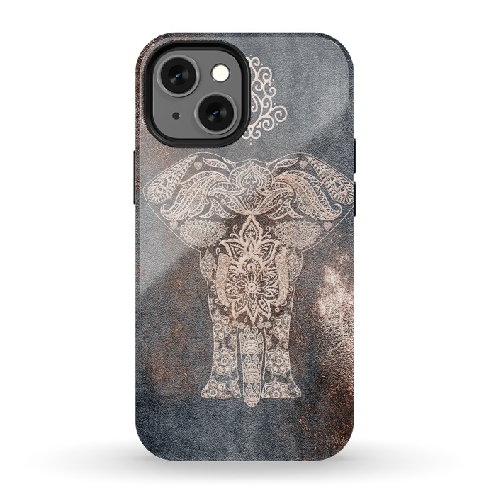 iPhone 13 mini StrongFit Elepephant Mandala by  Utart