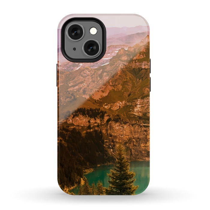 iPhone 13 mini StrongFit Mountain Valley by Creativeaxle