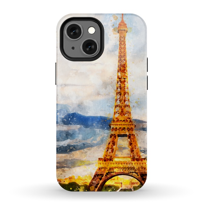 iPhone 13 mini StrongFit Eiffel Tower by Creativeaxle