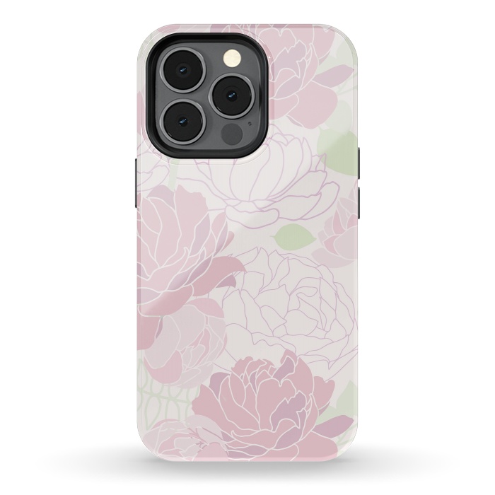 iPhone 13 pro StrongFit Abstract Pink Peony Pattern by  Utart