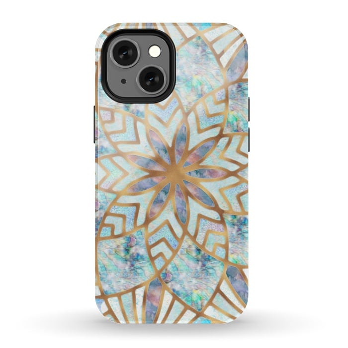 iPhone 13 mini StrongFit Mother of Pearl Mandala by  Utart
