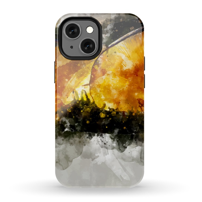 iPhone 13 mini StrongFit Forest Yellow Mushroom by Creativeaxle
