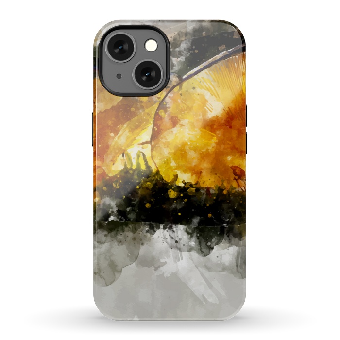 iPhone 13 StrongFit Forest Yellow Mushroom by Creativeaxle