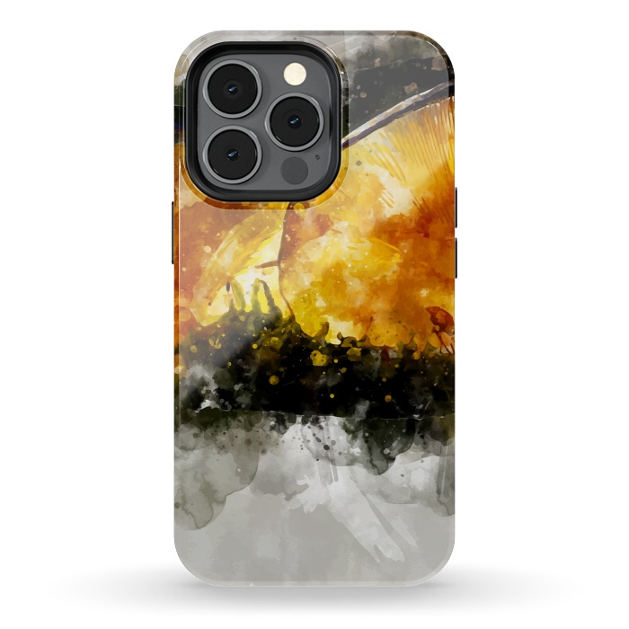 iPhone 13 pro StrongFit Forest Yellow Mushroom by Creativeaxle