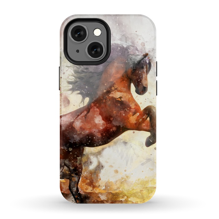 iPhone 13 mini StrongFit Excited Horse by Creativeaxle