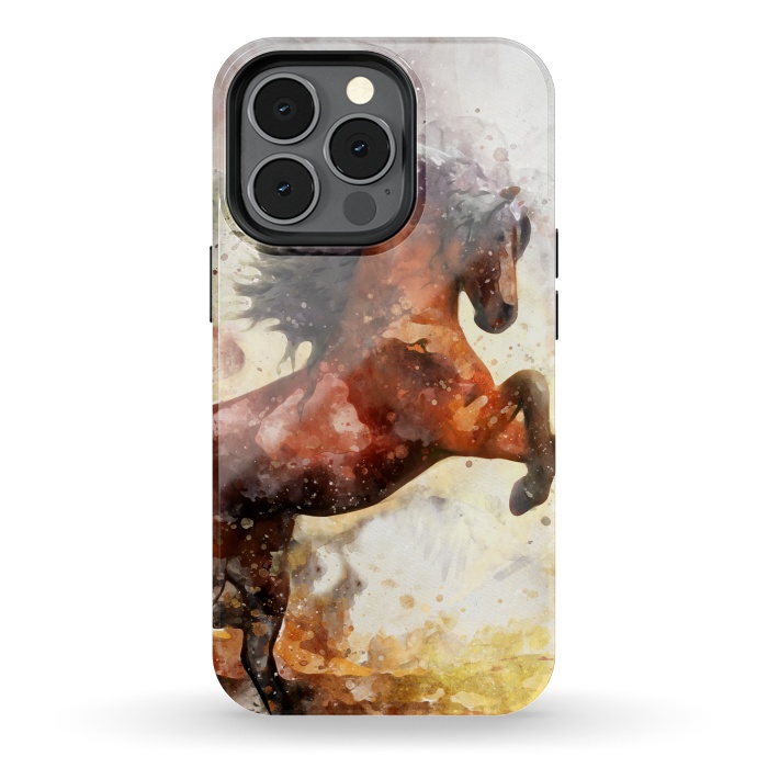 iPhone 13 pro StrongFit Excited Horse by Creativeaxle