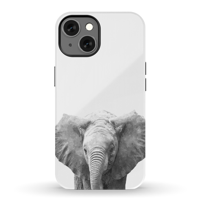 iPhone 13 StrongFit Black and White Baby Elephant  by Alemi