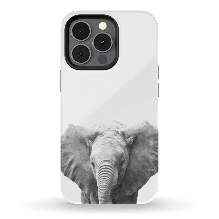 iPhone 13 pro StrongFit Black and White Baby Elephant  by Alemi