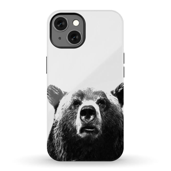 iPhone 13 StrongFit Black and White Bear by Alemi