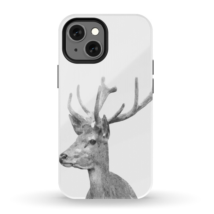 iPhone 13 mini StrongFit Black and White Deer by Alemi