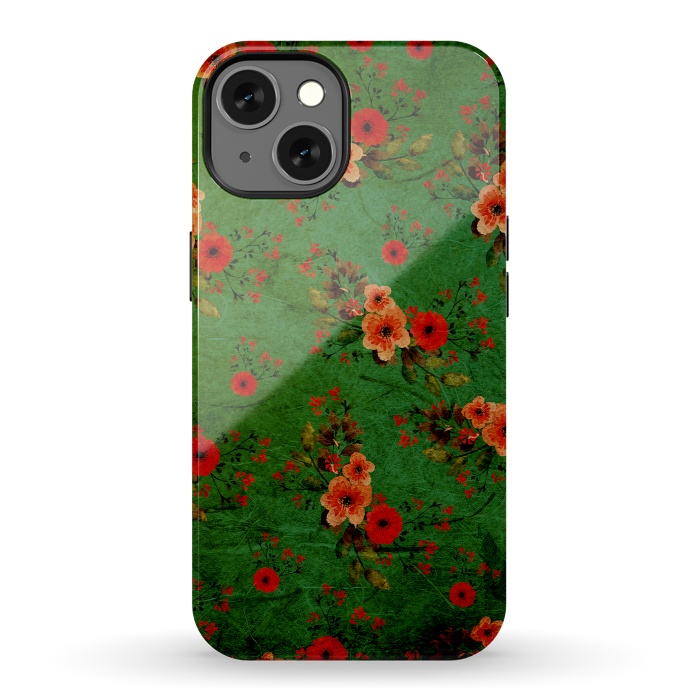 iPhone 13 StrongFit Vintage Flowers by Rossy Villarreal