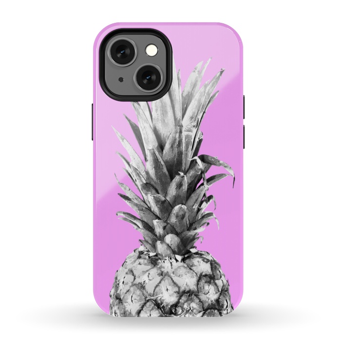 iPhone 13 mini StrongFit Black, White, Pink Pineapple by Alemi