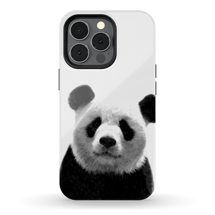 iPhone 13 pro StrongFit Black and White Panda Portrait by Alemi