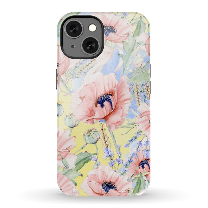 iPhone 13 StrongFit Pastel Summer Poppy Meadow by  Utart