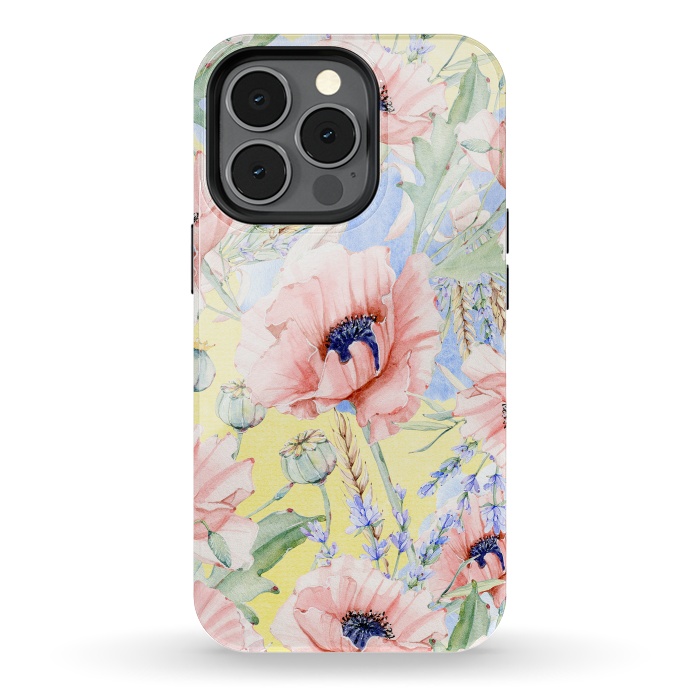 iPhone 13 pro StrongFit Pastel Summer Poppy Meadow by  Utart