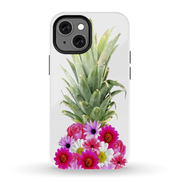 iPhone 13 mini StrongFit Pineapple Flowers by Alemi